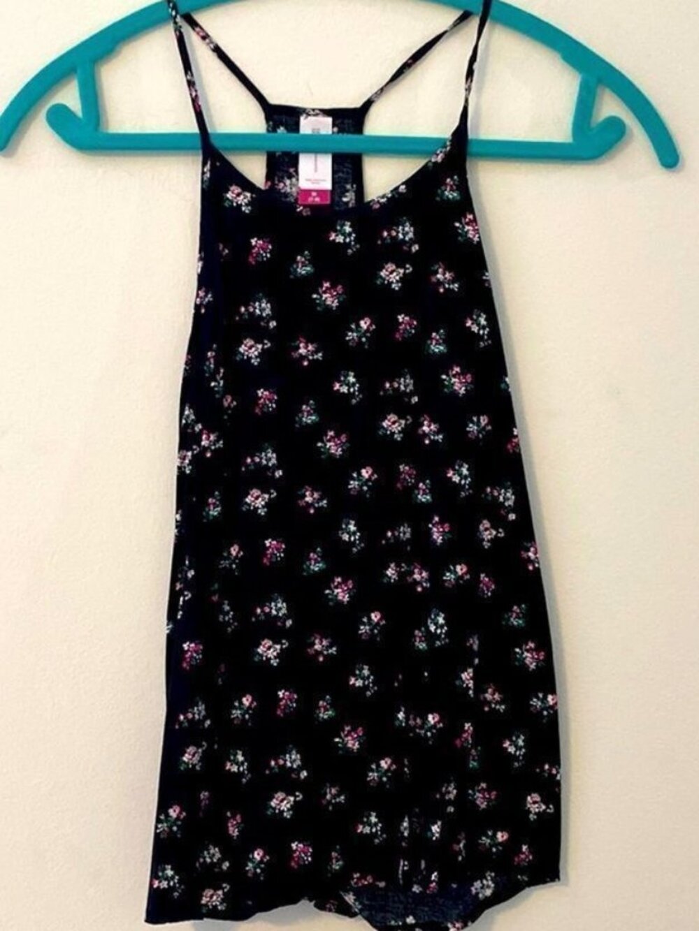 Black & Floral Print T-Back